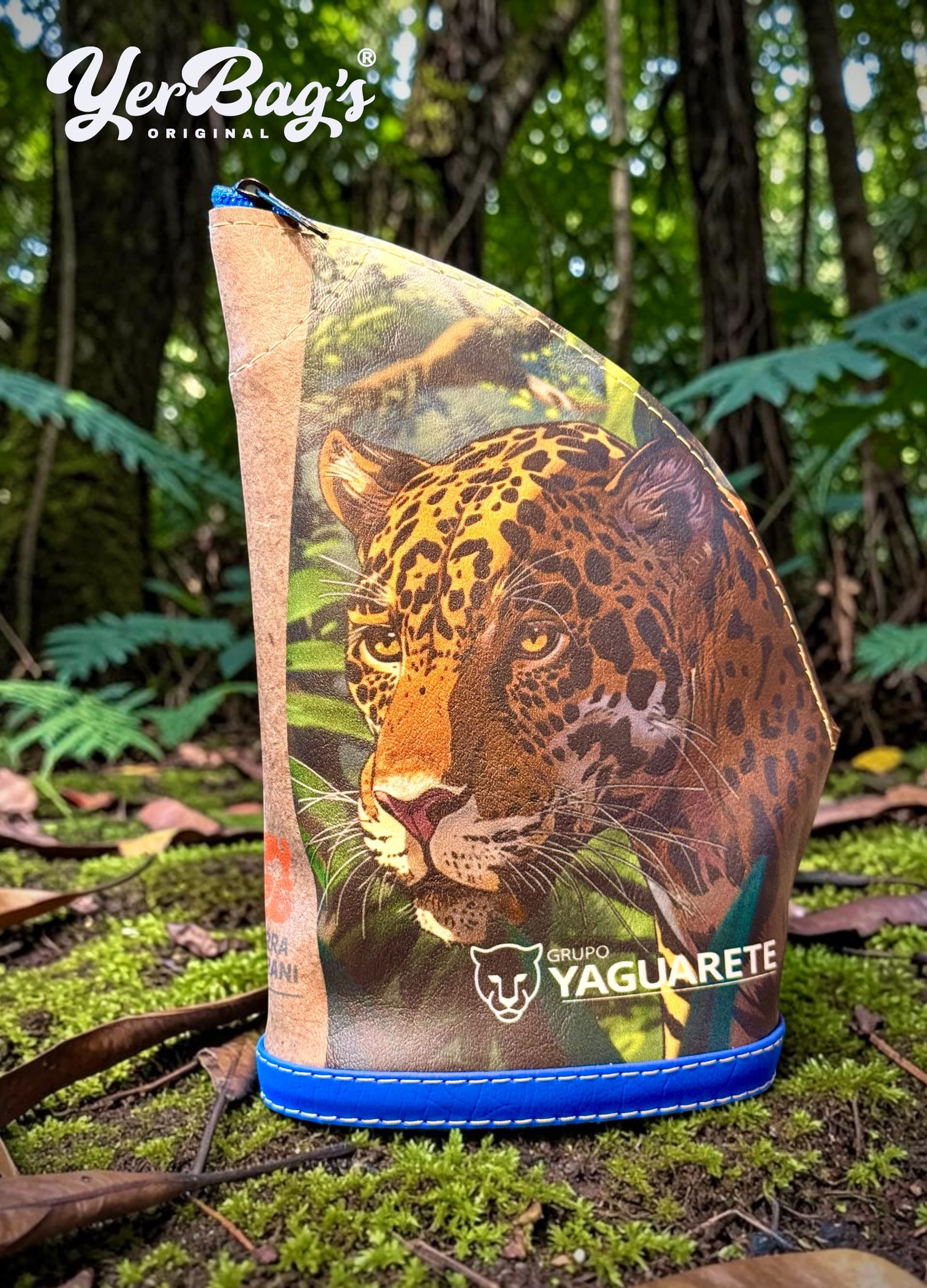 Yerbero Arte 360 con un yaguareté para Grupo Yaguareté